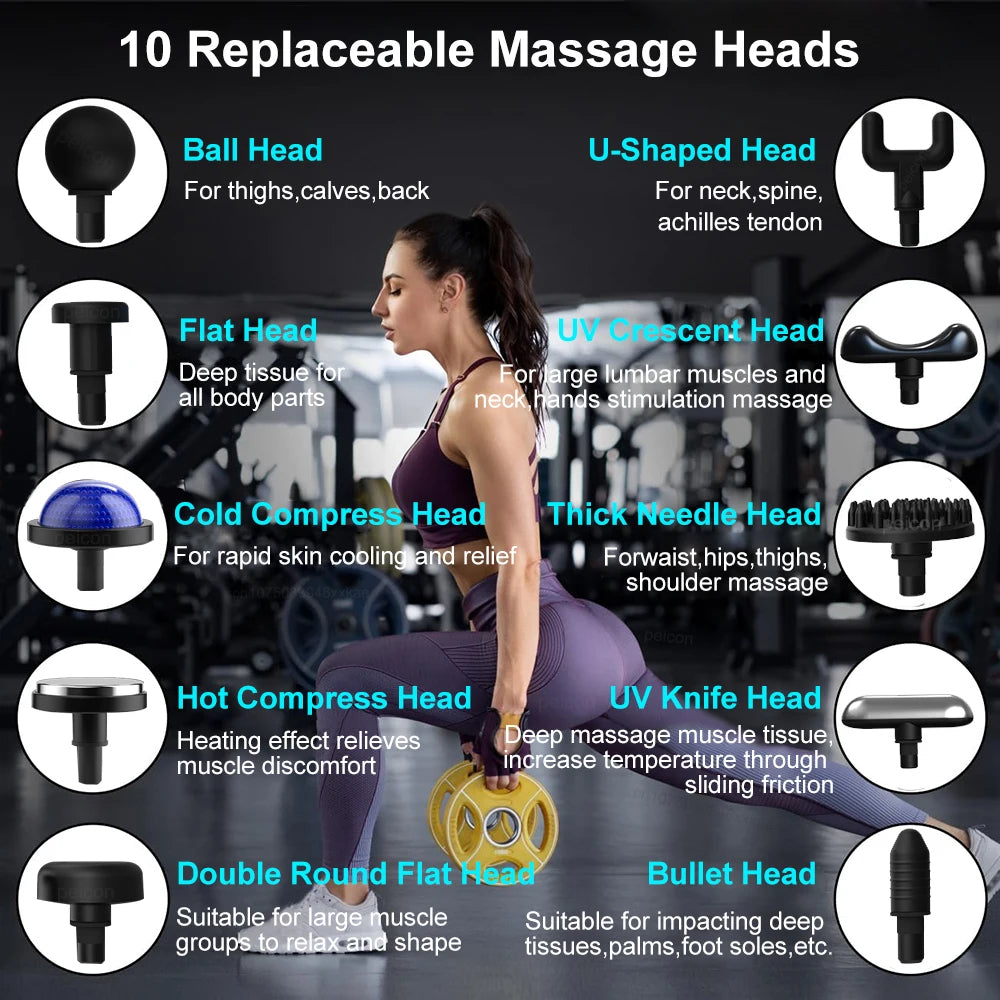 Pistola de Masaje Fascial con Extensión