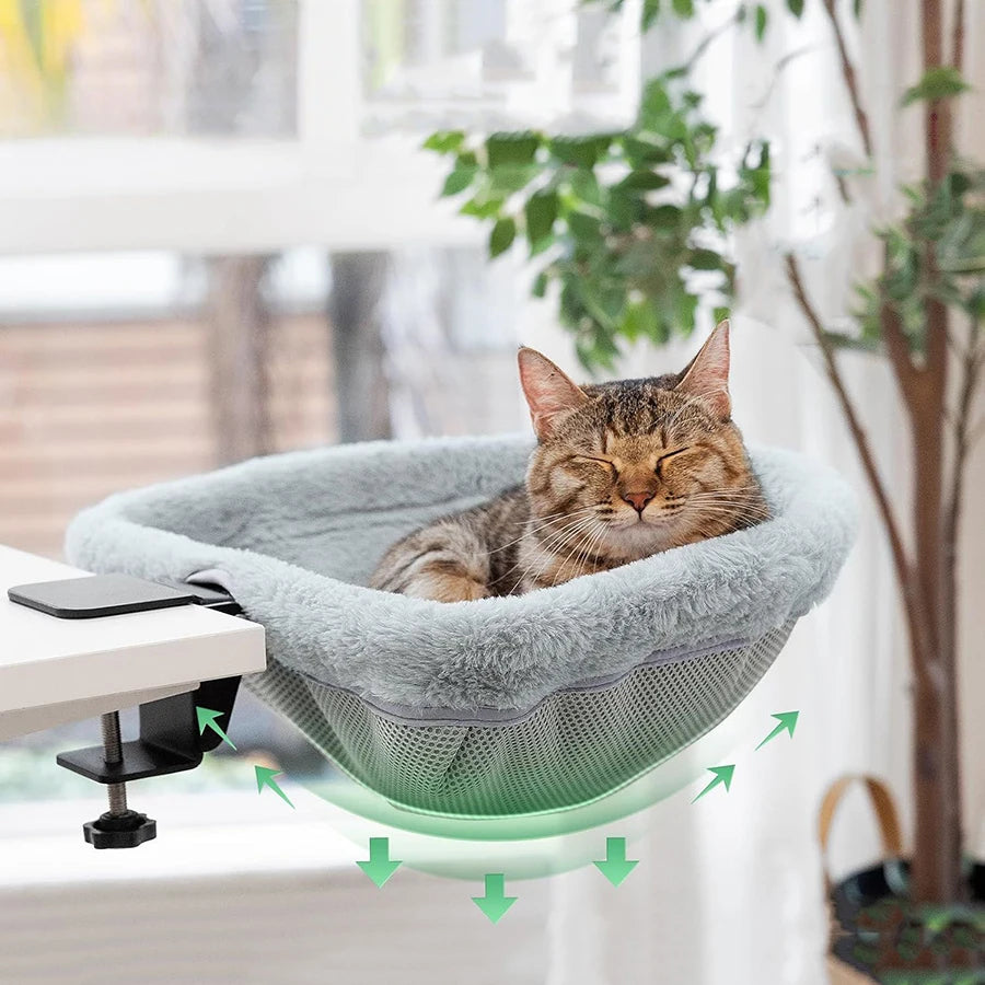 Cama Plegable para Gato con Sujeción a Escritorio