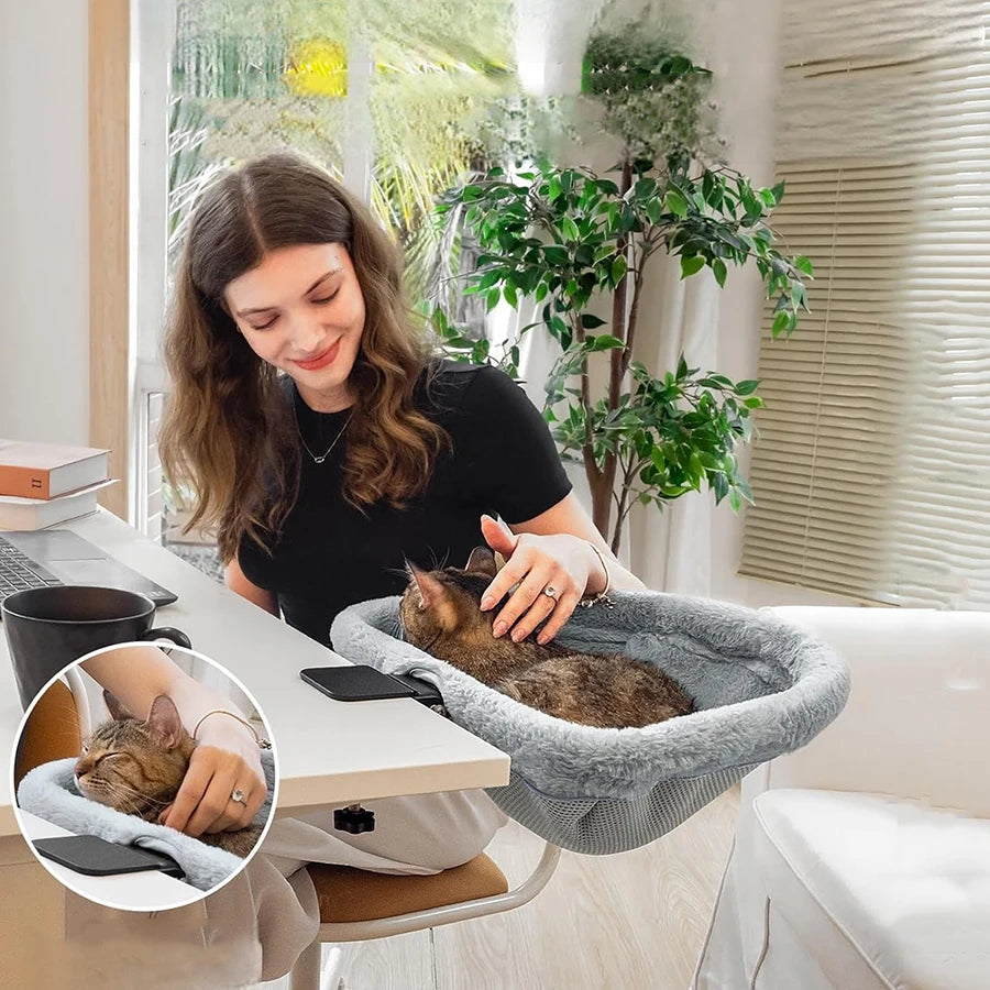 Cama Plegable para Gato con Sujeción a Escritorio