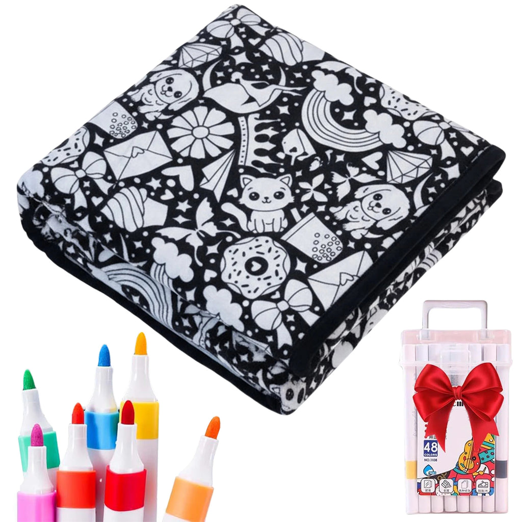 Cobija para Colorear DIY con Plumones