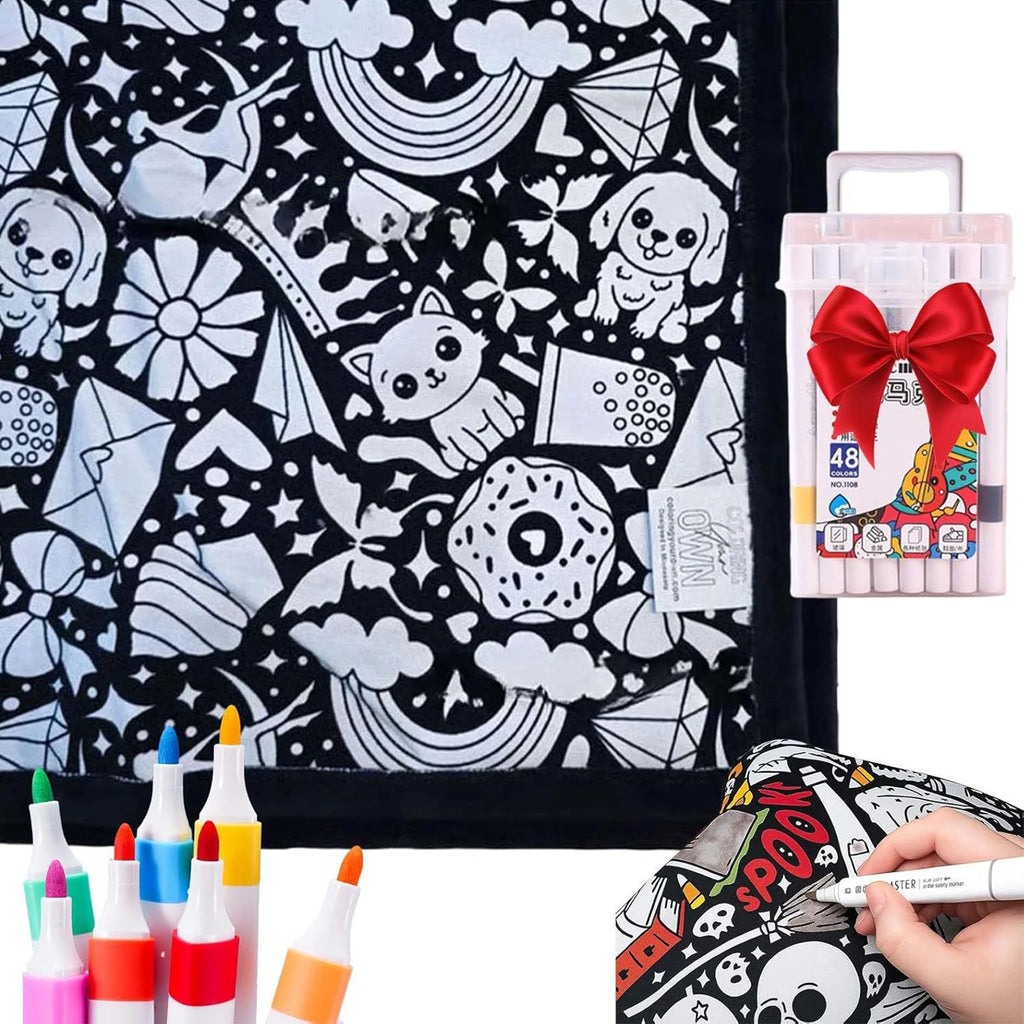 Cobija para Colorear DIY con Plumones