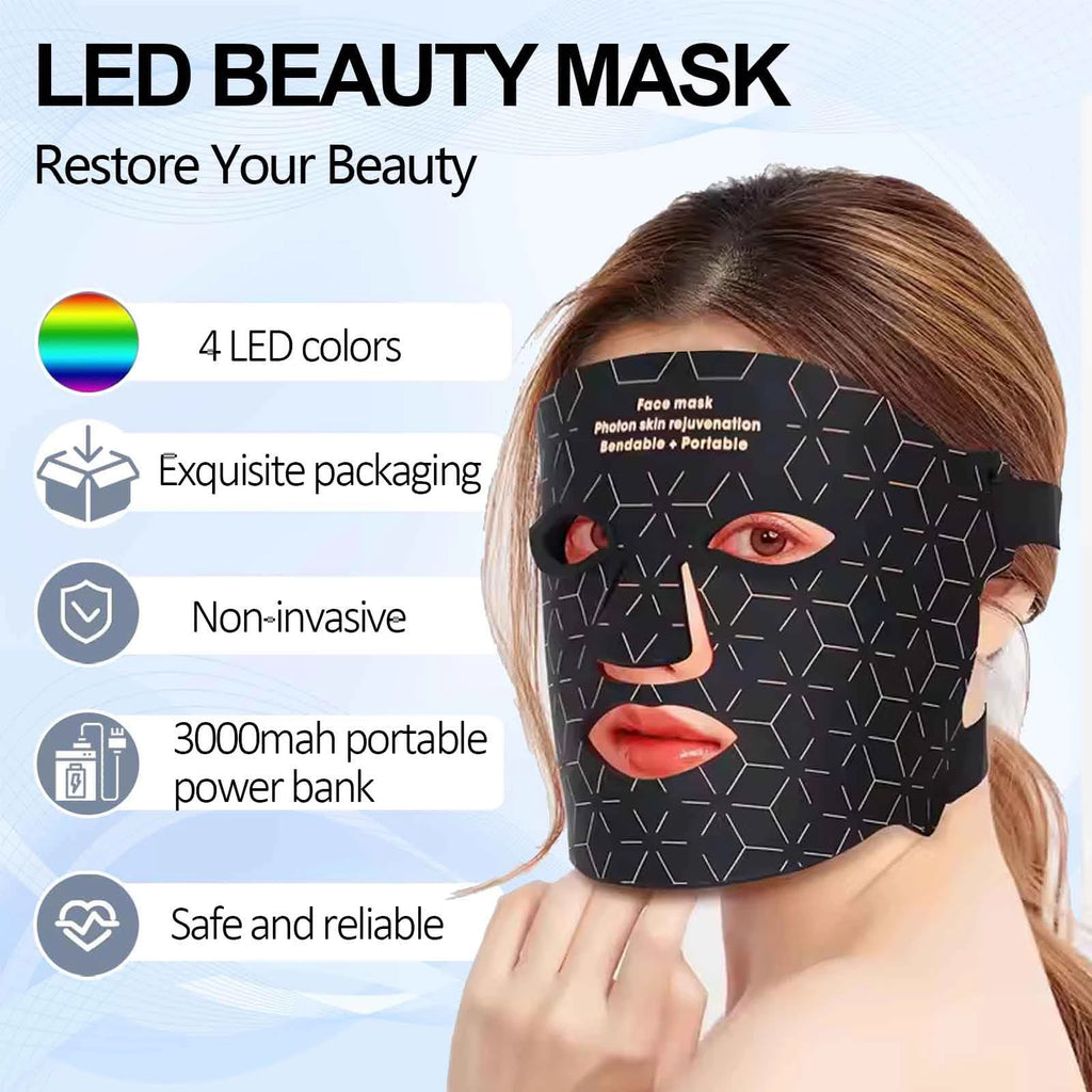 Mascarilla Facial LED Terapia de Luz Roja