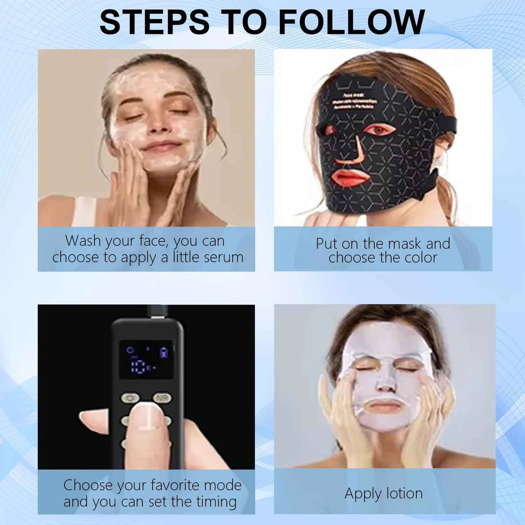 Mascarilla Facial LED Terapia de Luz Roja