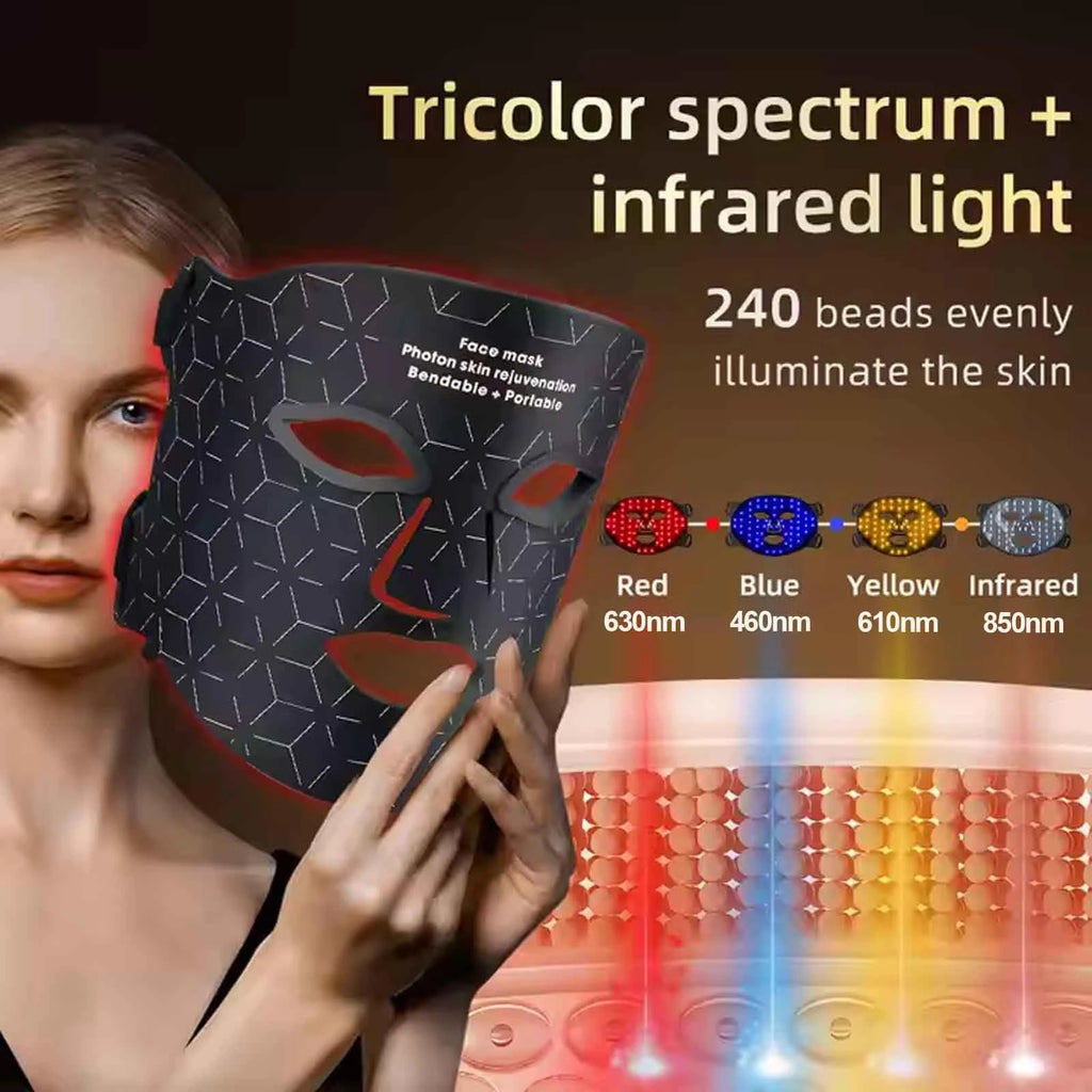 Mascarilla Facial LED Terapia de Luz Roja