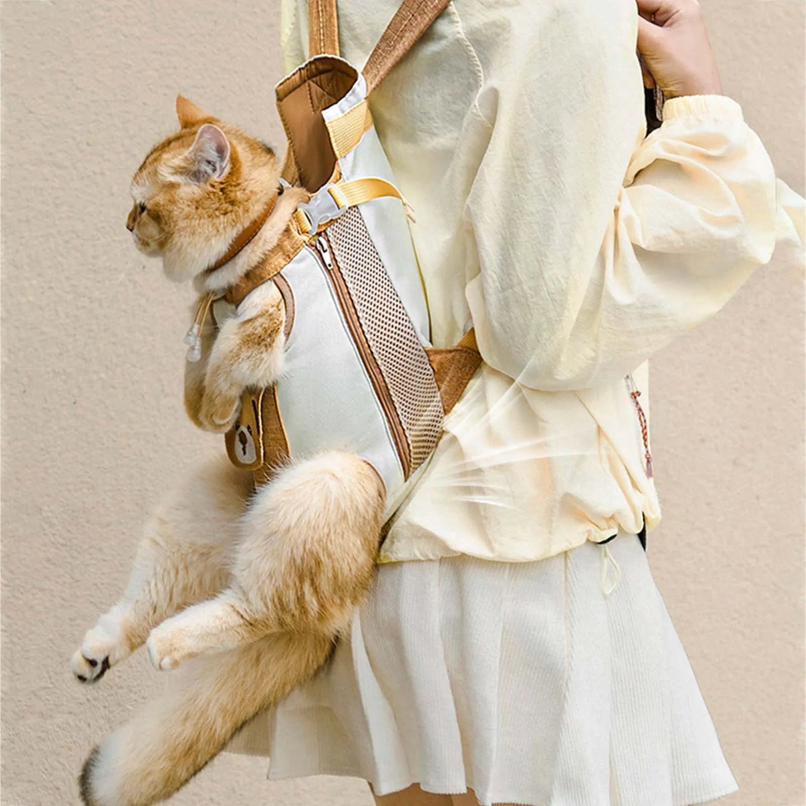Mochila Portátil para Gatos y Perros Pequeños
