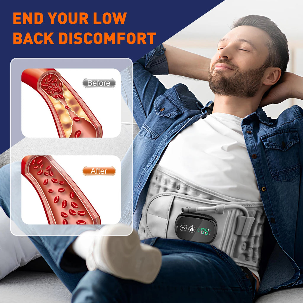 Cinturón de Descompresión Lumbar con Calor y Vibración