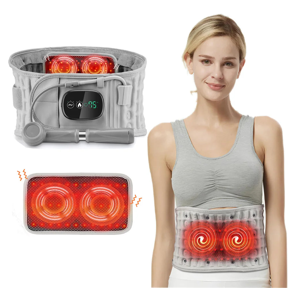 Cinturón de Descompresión Lumbar con Calor y Vibración